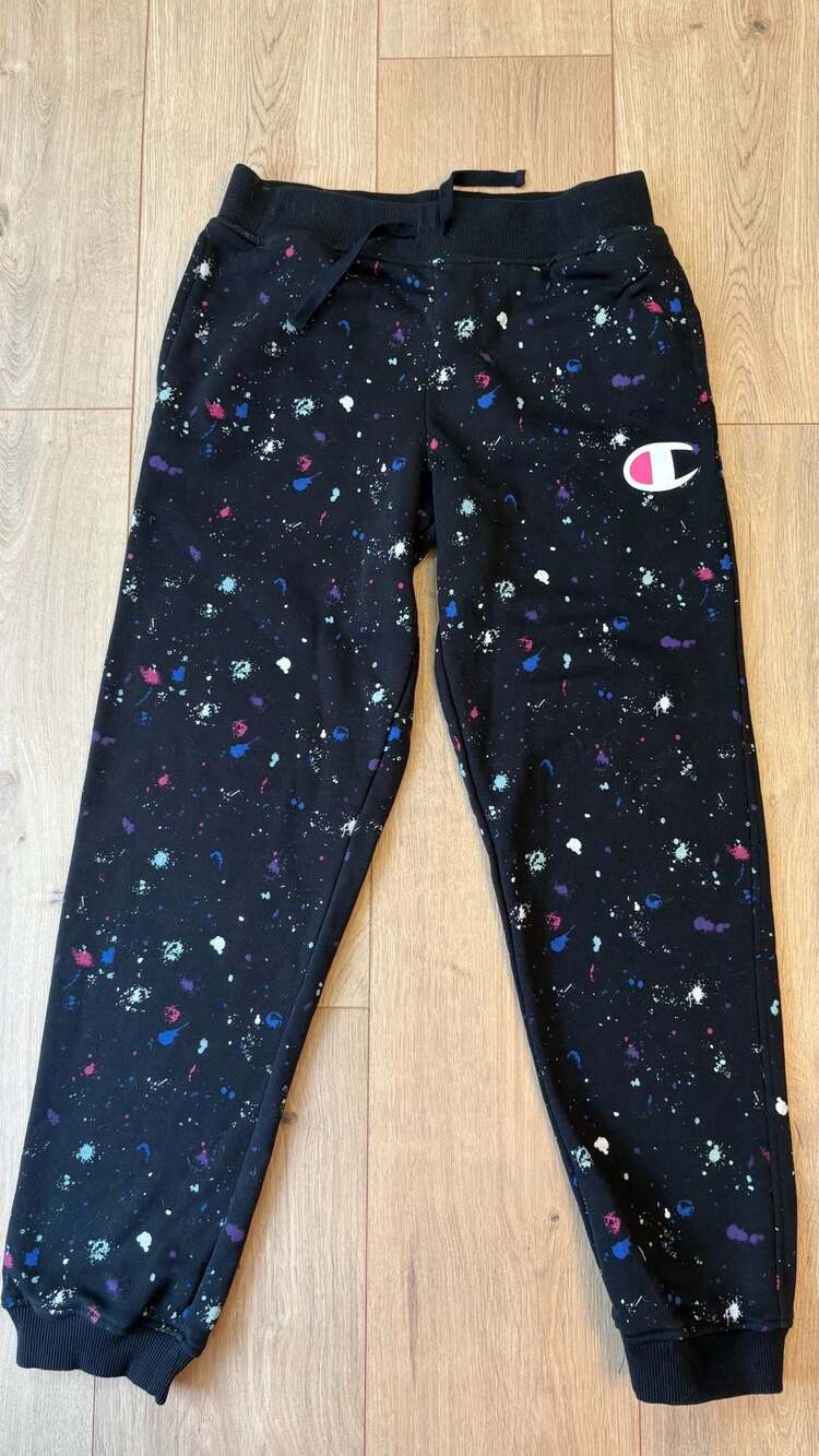 Champion Paint Splatter Sweatpants Size XL Black Joggers